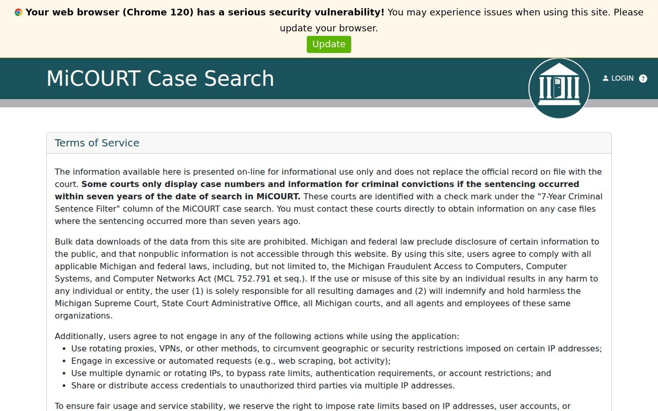 Cass County case search screen for Probate Court P14