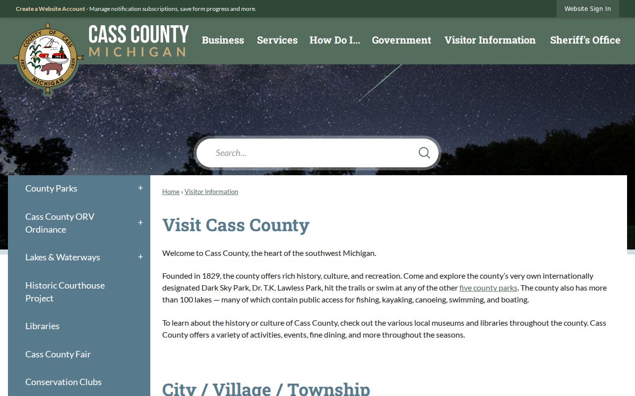 Cass County court docket place and municipal context