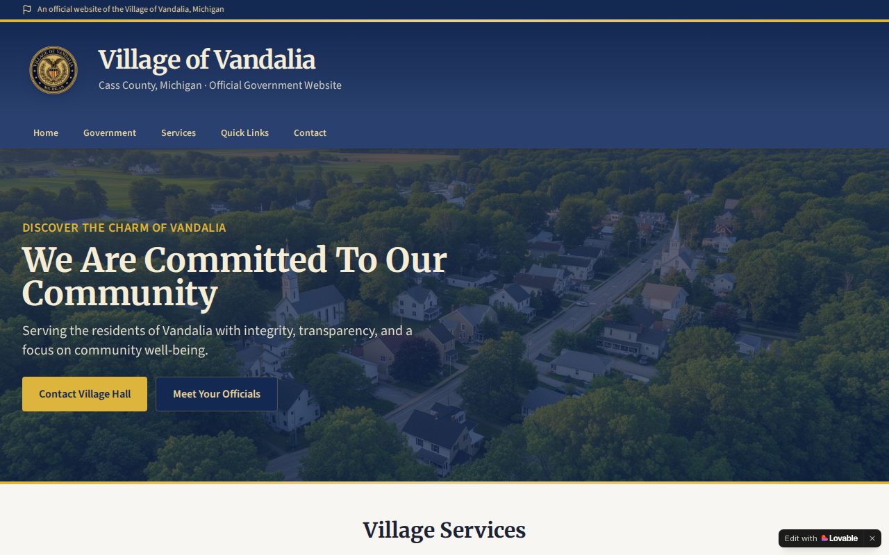 Cass County court docket Vandalia village context